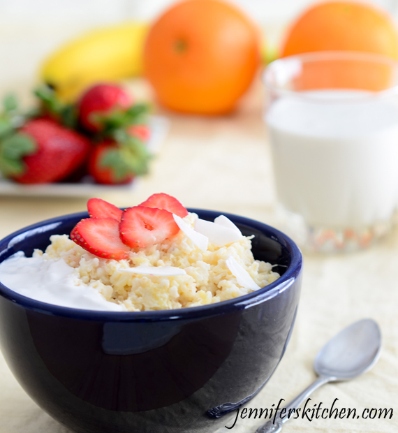 Pineapple Coconut Rice with Strawberries