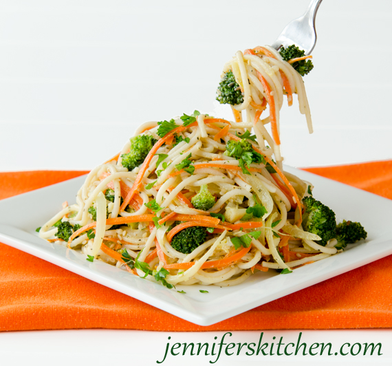 Pasta with Vegetables, Garlic, and Sesame
