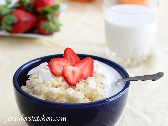 Pineapple Coconut Rice with Strawberries