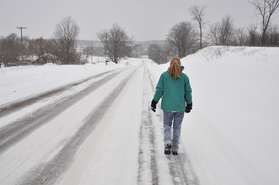 Snowy walk Sarah