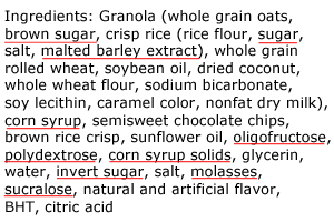 Quaker Chewy Sugar Ingredients