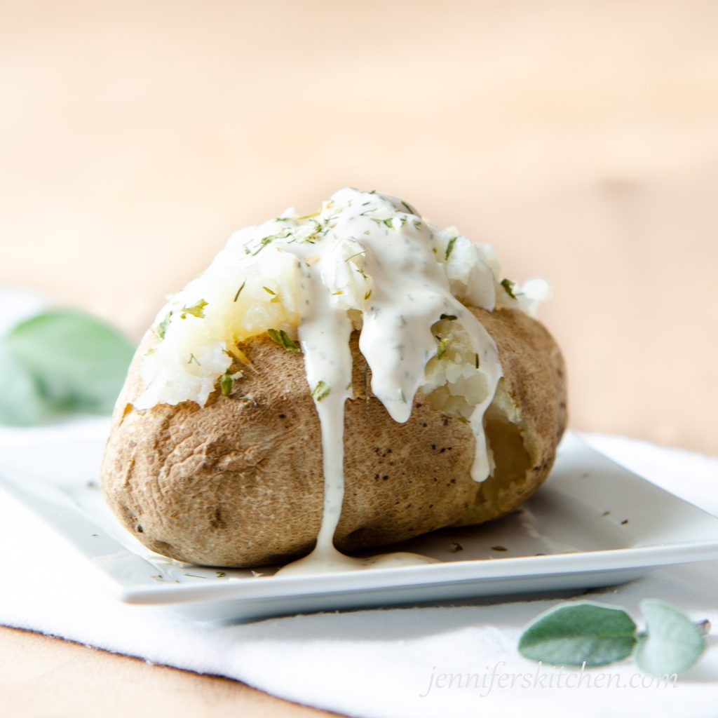 Baked Potato with Vegan Creamy Italian Dressing