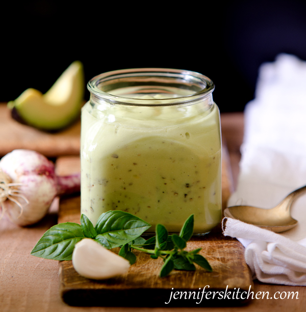 Vegan Basil Avocado Salad Dressing