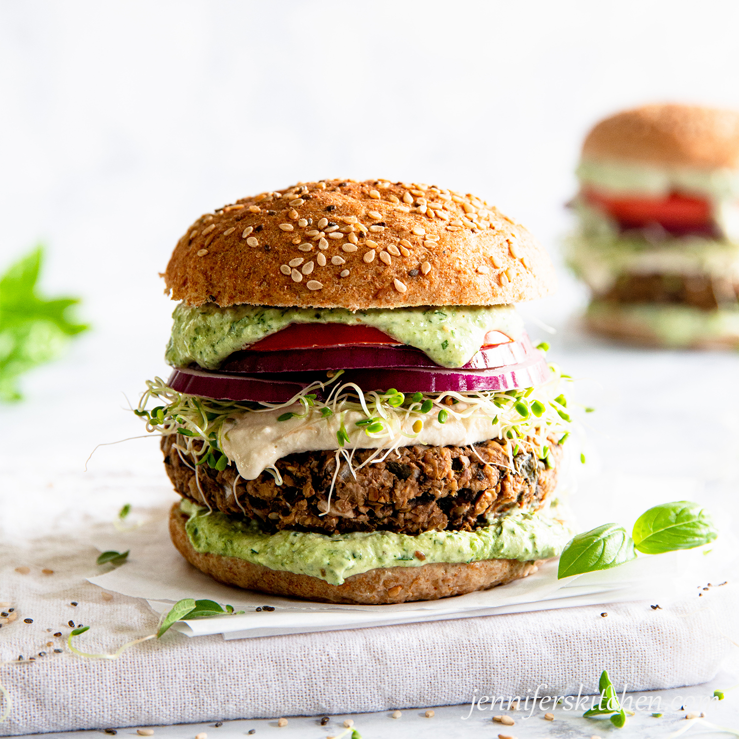 Walnut Pesto Burgers