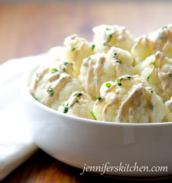 Cauliflower with Lemon Tahini Sauce