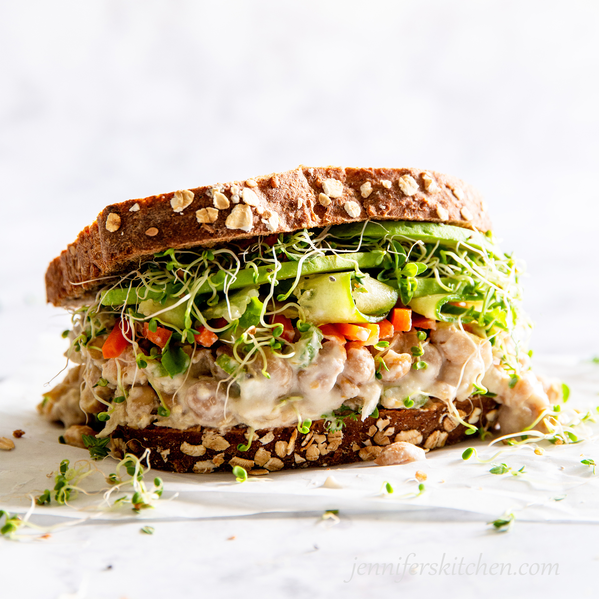 No-Mayo Chickpea Salad Sandwich (Vegan and Oil-Free)