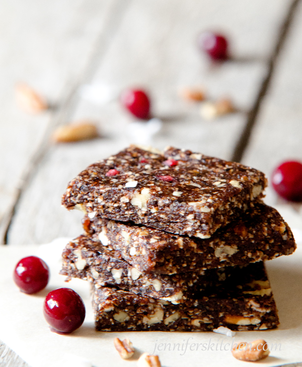 Sugar-Free, No-Bake, Gluten-Free, Cranberry Pecan Bars