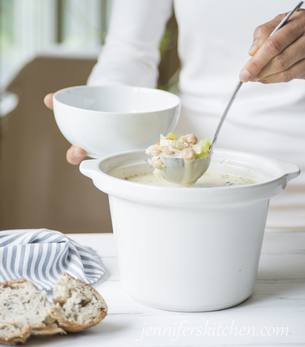 Vegan Chickpea Soup in a Crock Pot