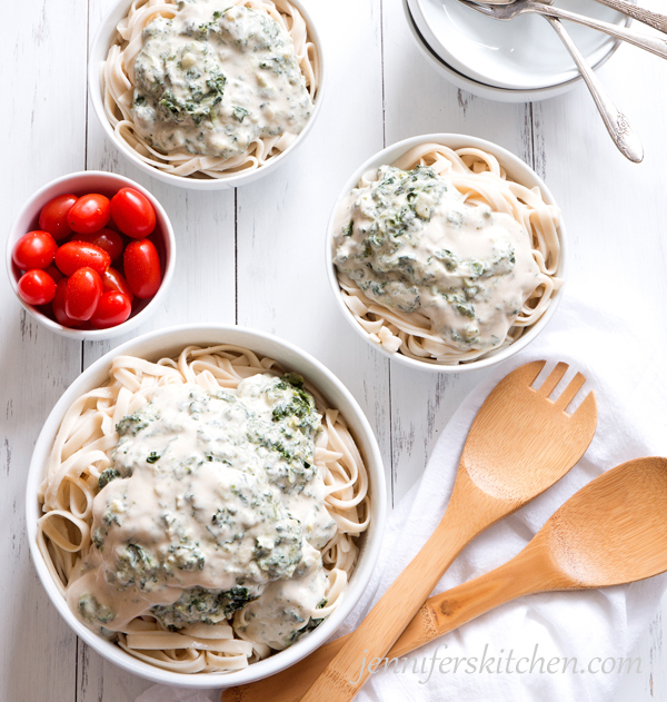 Creamy Cannellini Spinach Pasta