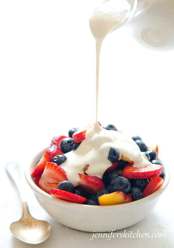 Fabulous Fruit Salad with Vegan Cream Sauce