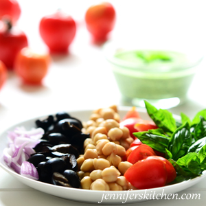 Garbanzo (Chick Pea) Pesto Salad