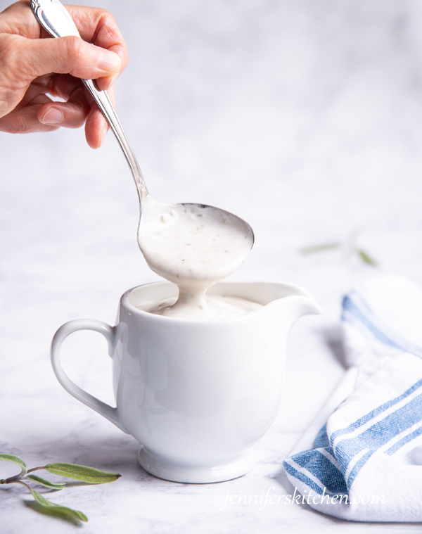 lusciously creamy vegan, oil-free gravy