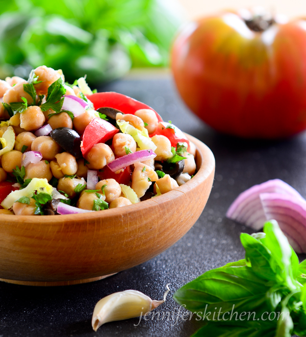 Greek Chickpea Salad - my favorite no-cook recipe!