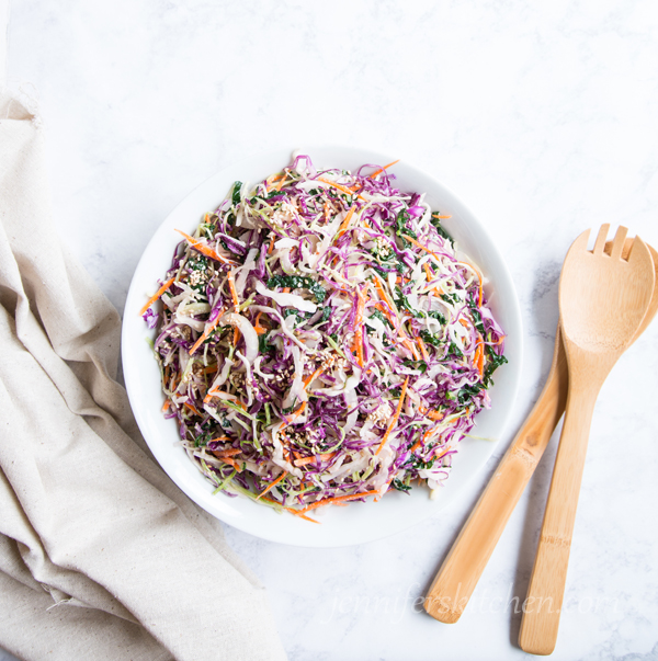 Lemon Tahini Cabbage Slaw