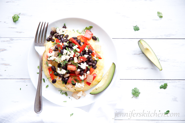 Mexican Black Beans Over Polenta