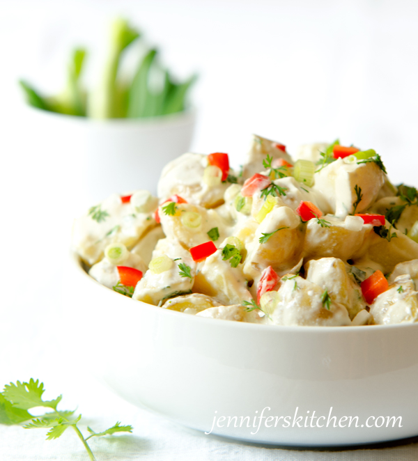 Mayo-Free, Mexican-Inspired, Vegan Potato Salad