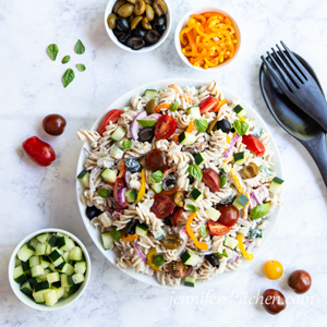 Creamy Pasta Salad (Vegan/Gluten-Free) - JennifersKitchen