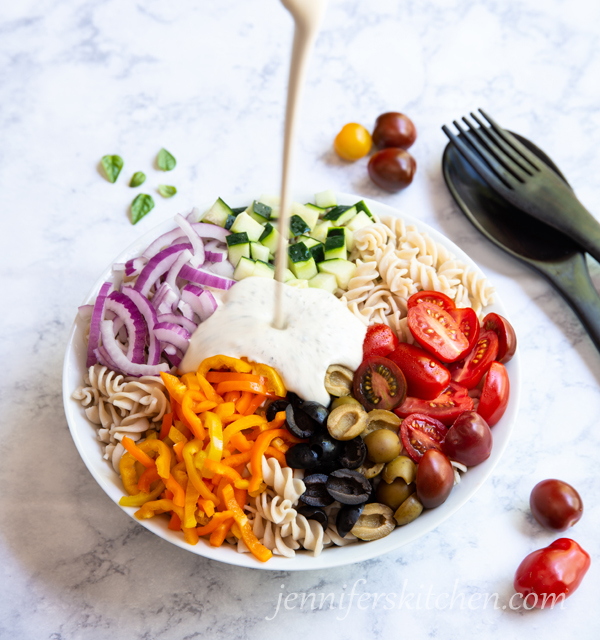 creamy vegan pasta salad