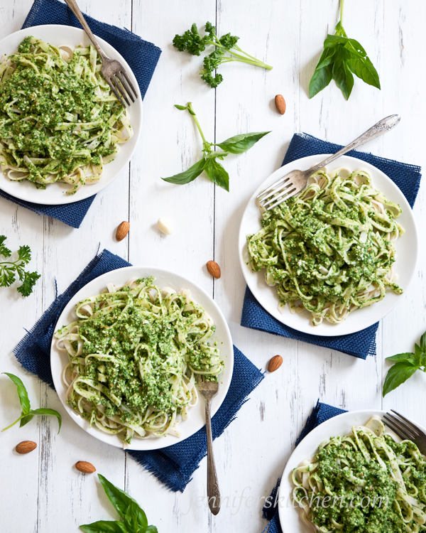 Vegan Gluten Free Pasta with Pesto