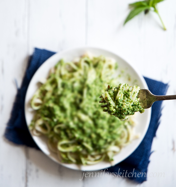 Vegan Gluten Free Pasta with Pesto Sauce