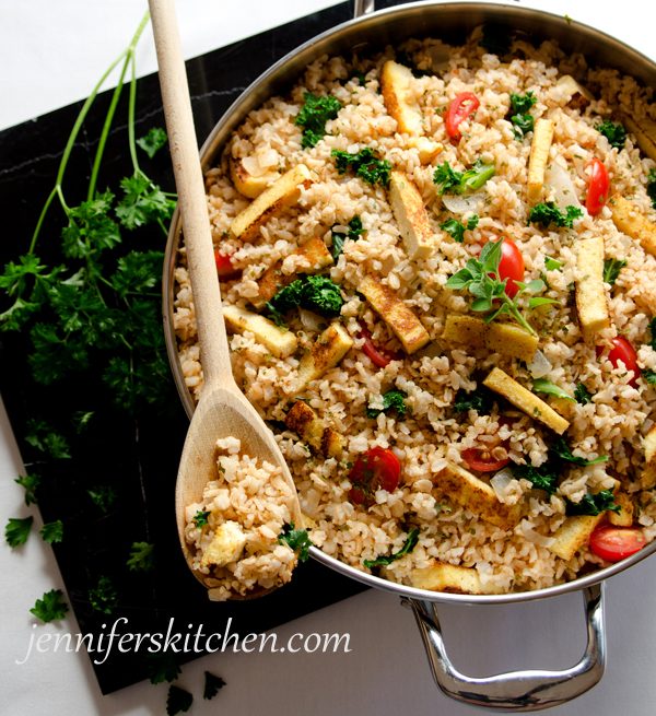 Rice Veggie Tofu Skillet