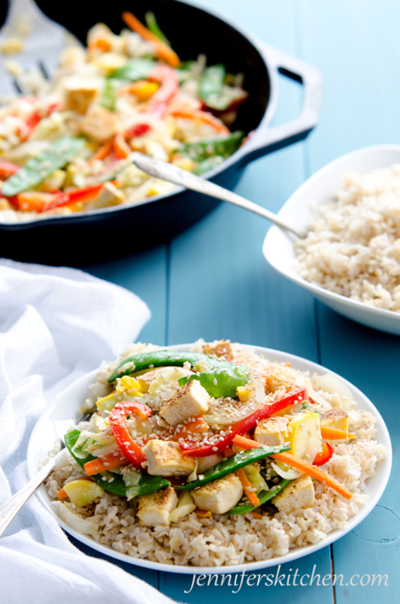 Vegan, gluten-free, soy-sauce-free stir-fry