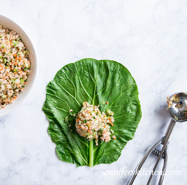 Vegan, Gluten-Free Stuffed Collard Leaves