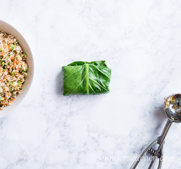 Vegan, Gluten-Free Stuffed Collard Leaves